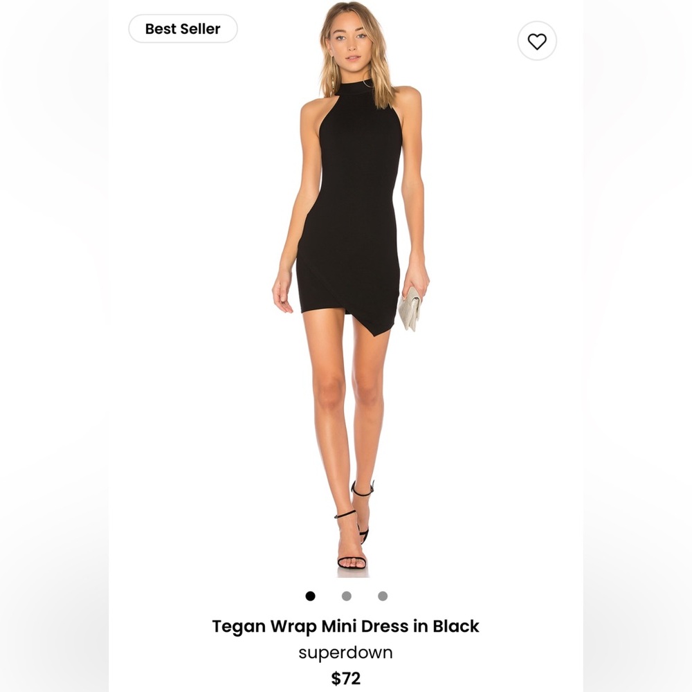 Teagan wrap mini dress in black